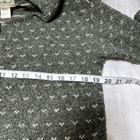 Vintage Eddie Bauer Women’s Size M Grey White Knit Button Up Cardigan *USA made* - Picture 5 of 6